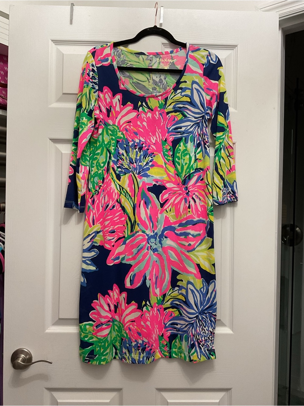 Lilly Pulitzer Floral Mini Dress with Pink, Yellow & Green